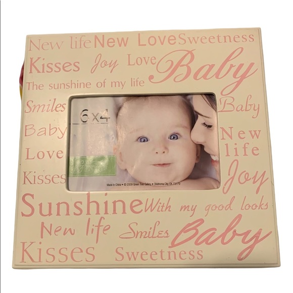 Greentree Gallery Baby Photo Frame Cream & Pink.  6 x 4 - Picture 1 of 8